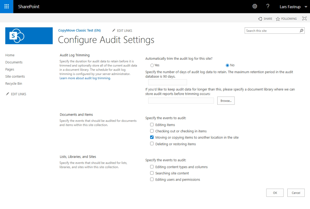 Auditing and diagnostics dashboard